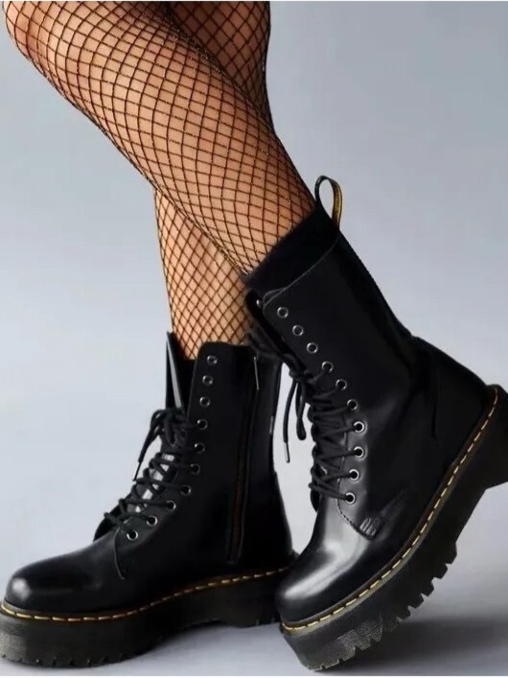 Dr Martens Jadon Black Platform Lace-Up Boots